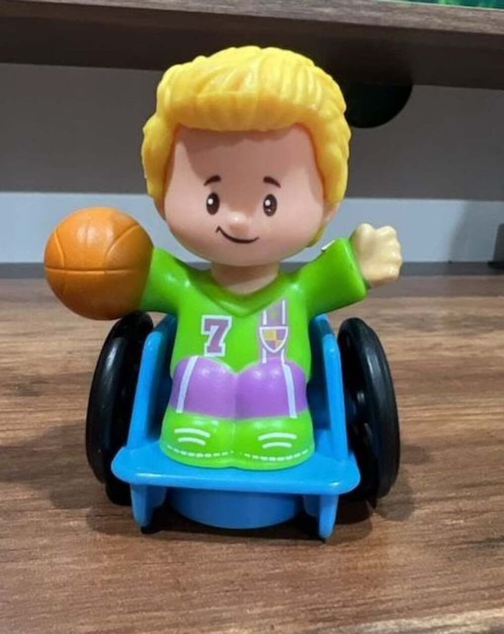 Fisher-Price Little People Josh in Wheelchair Boy with Basketball Figure